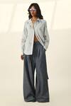 Buy_Payal Pratap_Blue Denim Belted Wide-leg Pants _at_Aza_Fashions