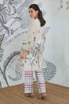 Shop_Shivani Bhargava_Gray Chanderi Round Neck Grey Digital Print High Low Tunic _at_Aza_Fashions