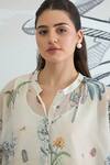 Shop_Shivani Bhargava_Ivory Chanderi Round Neck Digital Print Tunic _Online_at_Aza_Fashions