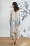 Shop_Shivani Bhargava_Ivory Silk Satin Collared Jungle Shirt Dress _at_Aza_Fashions