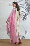 Shop_Shivani Bhargava_Beige Chanderi V-neck Digital Print Kurta _at_Aza_Fashions
