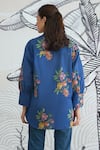 Shop_Shivani Bhargava_Blue Cotton Collared Big Digital Print Shirt _at_Aza_Fashions