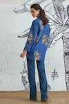 Shop_Shivani Bhargava_Blue Cotton Collared Big Digital Print Shirt _Online_at_Aza_Fashions