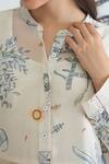 Shivani Bhargava_Ivory Silk Organza Collared Jungle Digital Print Tunic _Online_at_Aza_Fashions