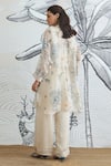 Shop_Shivani Bhargava_Ivory Silk Organza Collared Jungle Digital Print Tunic _at_Aza_Fashions
