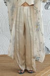 Shivani Bhargava_Cream Silk Satin Round Neck Jungle Print Cape With Waistcoat And Pants _Online_at_Aza_Fashions