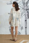 Shop_Shivani Bhargava_Ivory Chanderi, Cotton Round Neck Digital Print Tunic And Shorts Set _at_Aza_Fashions