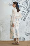 Shop_Shivani Bhargava_White Chanderi, Cotton Collared Digital Print Shirt And Jungle Wrap Skirt _at_Aza_Fashions