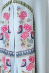 Shop_Shivani Bhargava_Blue Chanderi, Cotton Embroidery Round Neck Powder Kurta Set _Online_at_Aza_Fashions