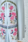 Buy_Shivani Bhargava_Blue Chanderi Embroidery Round Neck Powder Kurta _Online_at_Aza_Fashions