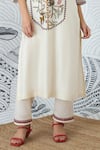 Shivani Bhargava_Ivory Chanderi, Cotton Embroidery Round Neck Kurta Set _Online_at_Aza_Fashions
