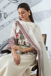Buy_Shivani Bhargava_Ivory Chanderi, Cotton Embroidery Round Neck Kurta Set _Online_at_Aza_Fashions