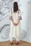 Shop_Shivani Bhargava_Ivory Chanderi Embroidery Round Neck Kurta _at_Aza_Fashions