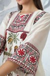 Shop_Shivani Bhargava_Ivory Chanderi Embroidery Round Neck Kurta _Online_at_Aza_Fashions