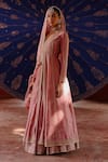 Shop_Jigar Mali_Purple Chanderi, Organza Embroidery Round Neck Designer Lehenga Set _at_Aza_Fashions