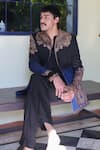 Buy_Angad Creations_Black Cotton Satin Embroidery Designer Tilla Thread Work Kurta Set _at_Aza_Fashions