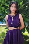 Foram Patel_Purple Organza Round Neck Soft Dress _Online_at_Aza_Fashions