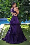 Foram Patel_Purple Organza Round Neck Soft Dress _at_Aza_Fashions