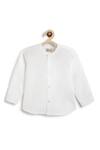 Tiber Taber_White Cotton Embroidery Beige Designer Boys Waistcoat Set _at_Aza_Fashions