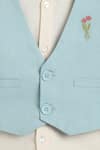 Shop_Tiber Taber_Cream Cotton Embroidery Designer Blue Boys Suit _Online