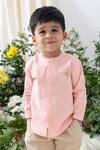 Buy_Tiber Taber_Pink Cotton Embroidery Designer Shirt _at_Aza_Fashions