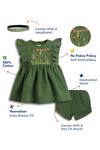 Tiber Taber_Green Cotton Embroidery Dress Set _at_Aza_Fashions