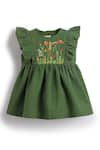 Tiber Taber_Green Cotton Embroidery Dress Set _Online