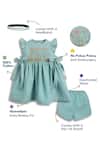 Tiber Taber_Blue Cotton Embroidery, Lace Floral Dress Set _at_Aza_Fashions