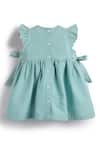 Shop_Tiber Taber_Blue Cotton Embroidery, Lace Floral Dress Set 