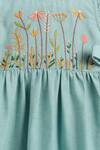 Shop_Tiber Taber_Blue Cotton Embroidery, Lace Floral Dress Set _Online