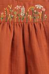 Buy_Tiber Taber_Rust Cotton Embroidery, Lace Dress Set _Online