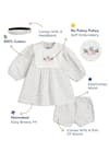 Buy_Tiber Taber_White Cotton Embroidery, Lace Floral Print Dress Set _Online