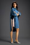 Buy_Deepika Arora_Blue Cotton Collared Designer Dress _Online_at_Aza_Fashions