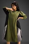 Deepika Arora_Green Cotton Collared Designer Dress _Online_at_Aza_Fashions