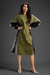 Buy_Deepika Arora_Green Cotton Collared Designer Dress _at_Aza_Fashions