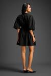 Shop_Deepika Arora_Black Cotton Round Neck Designer Embellished Dress _at_Aza_Fashions