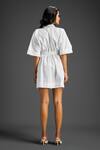 Shop_Deepika Arora_White Cotton Collared Designer Dress _at_Aza_Fashions