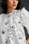 Deepika Arora_White Cotton Embroidery Round Neck Designer Dress _at_Aza_Fashions
