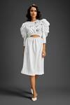 Buy_Deepika Arora_White Cotton Round Neck Designer Embellished Dress _at_Aza_Fashions