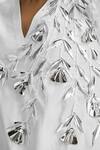Buy_Deepika Arora_White Cotton V-neck Designer Embellished Dress 