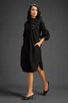 Buy_Deepika Arora_Black Cotton Collared Designer Dress _Online_at_Aza_Fashions