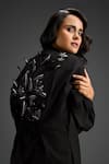 Shop_Deepika Arora_Black Cotton Collared Designer Dress _Online_at_Aza_Fashions