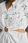 Deepika Arora_White Cotton V-neck Designer Dress _at_Aza_Fashions