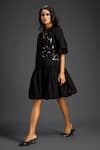Buy_Deepika Arora_Black Cotton Collared Designer Dress _Online_at_Aza_Fashions