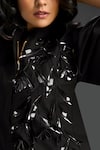Shop_Deepika Arora_Black Cotton Collared Designer Dress 