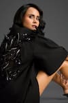 Buy_Deepika Arora_Black Cotton Embroidery Collared Designer Shirt And Shorts Set _Online