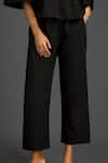 Deepika Arora_Black Cotton Embroidery Mandarin Collar Designer Shirt And Pant Set _at_Aza_Fashions