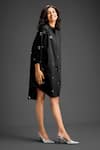 Buy_Deepika Arora_Black Cotton Bows Collared Designer Embellished Dress _Online_at_Aza_Fashions
