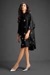 Shop_Deepika Arora_Black Cotton Bows Collared Designer Embellished Dress _Online_at_Aza_Fashions