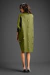 Shop_Deepika Arora_Green Cotton Bows Collared Designer Dress _at_Aza_Fashions